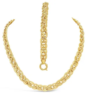 Women's Fancy Necklace & Bracelet Set in 10Kt Gold