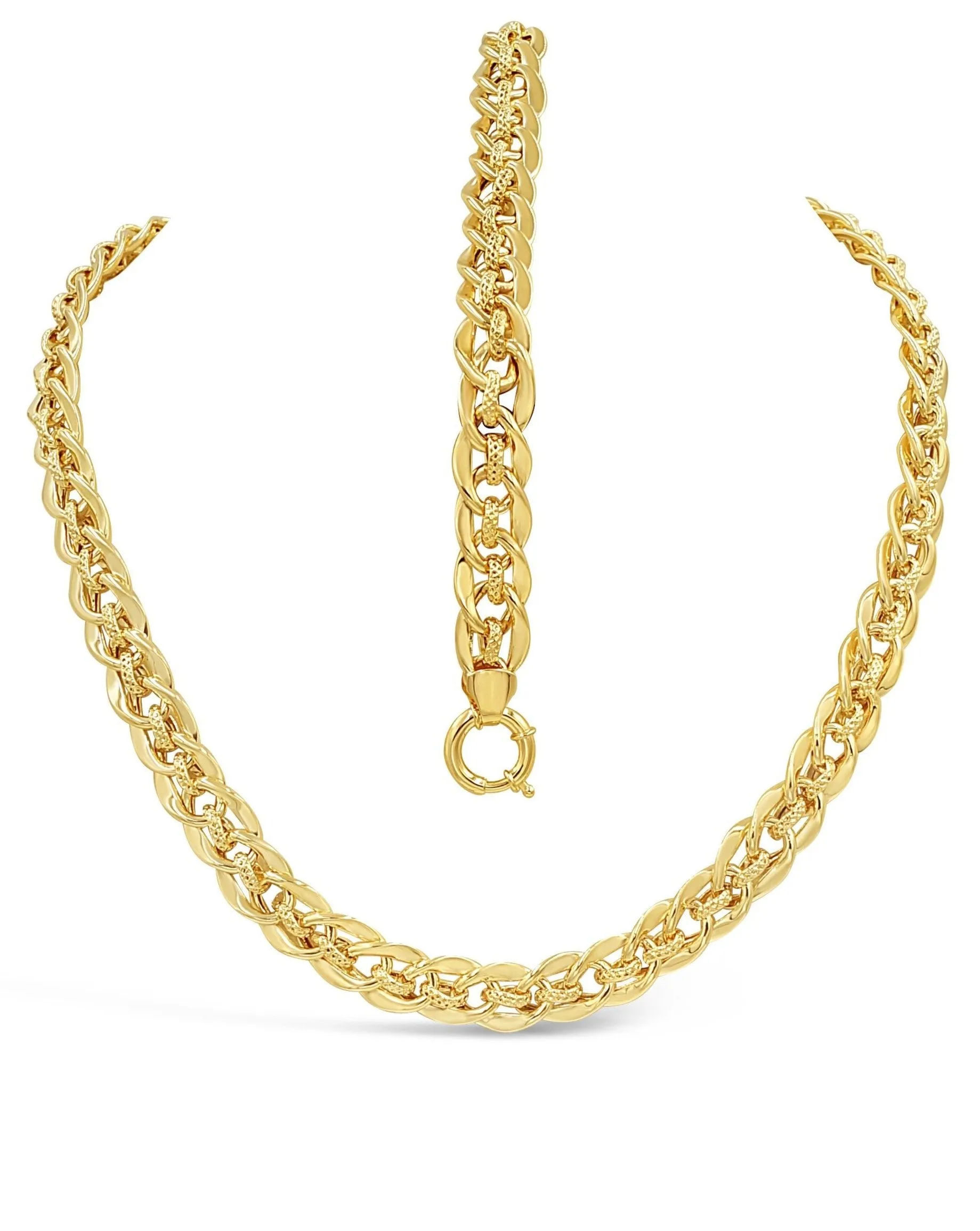 Women's Fancy Necklace & Bracelet Set in 10Kt Gold