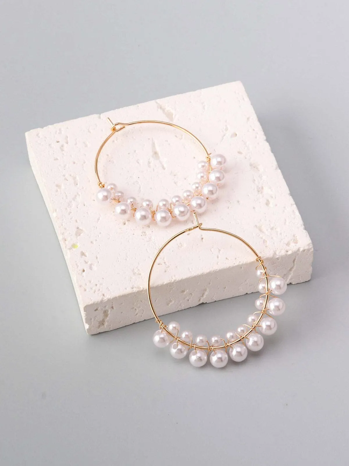 WOMEN'S FASHION GOLD PEARL EARRINGS