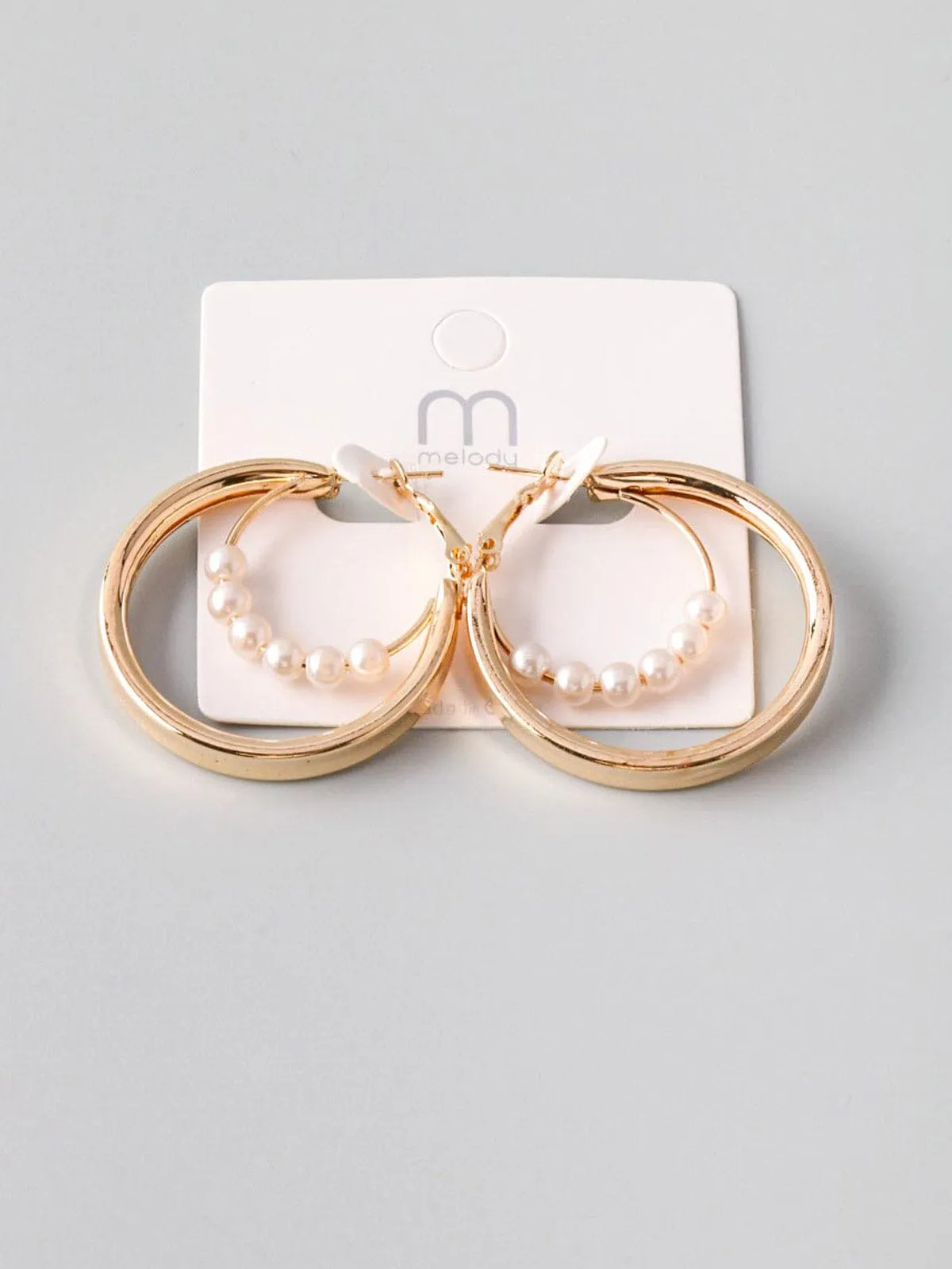 WOMEN'S FASHION GOLD PEARL EARRINGS