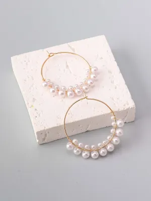 WOMEN'S FASHION GOLD PEARL EARRINGS