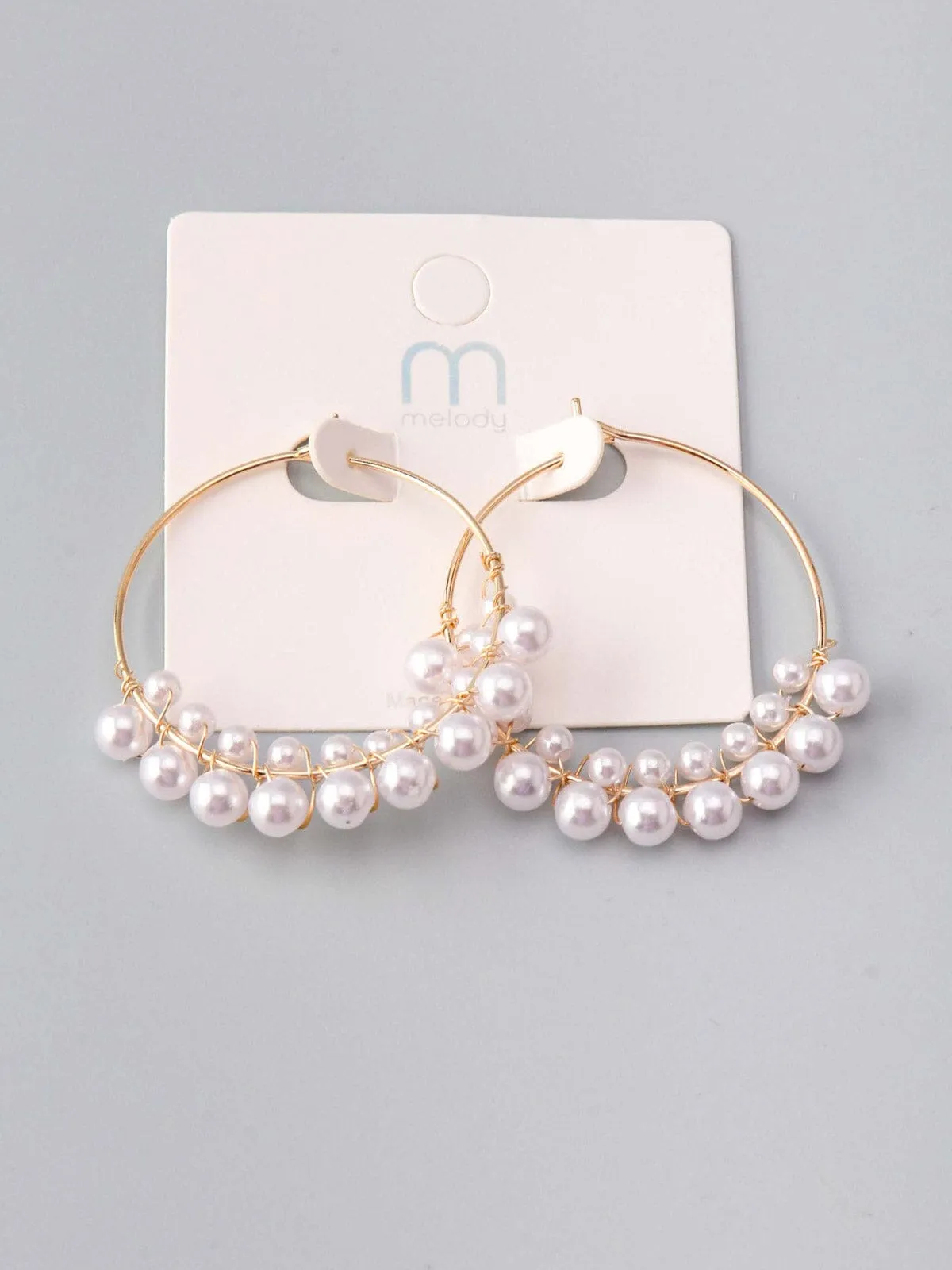 WOMEN'S FASHION GOLD PEARL EARRINGS
