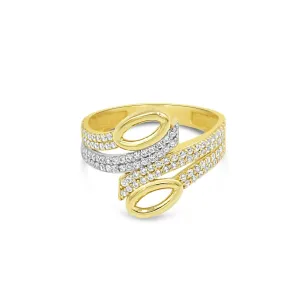 Women's Fashion Styled pave set ring in 10K
