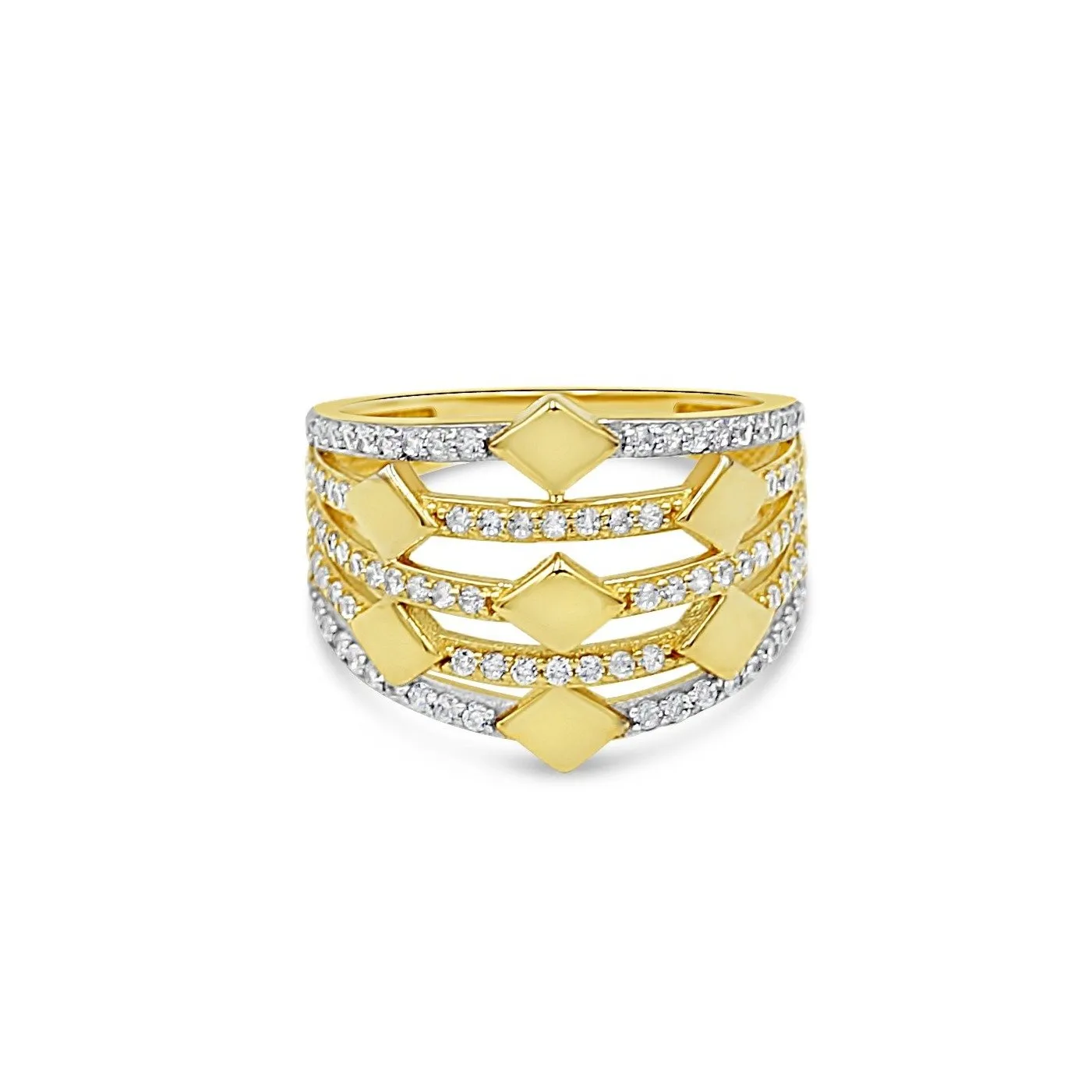 Women's Fashion Styled pave set ring in 10K