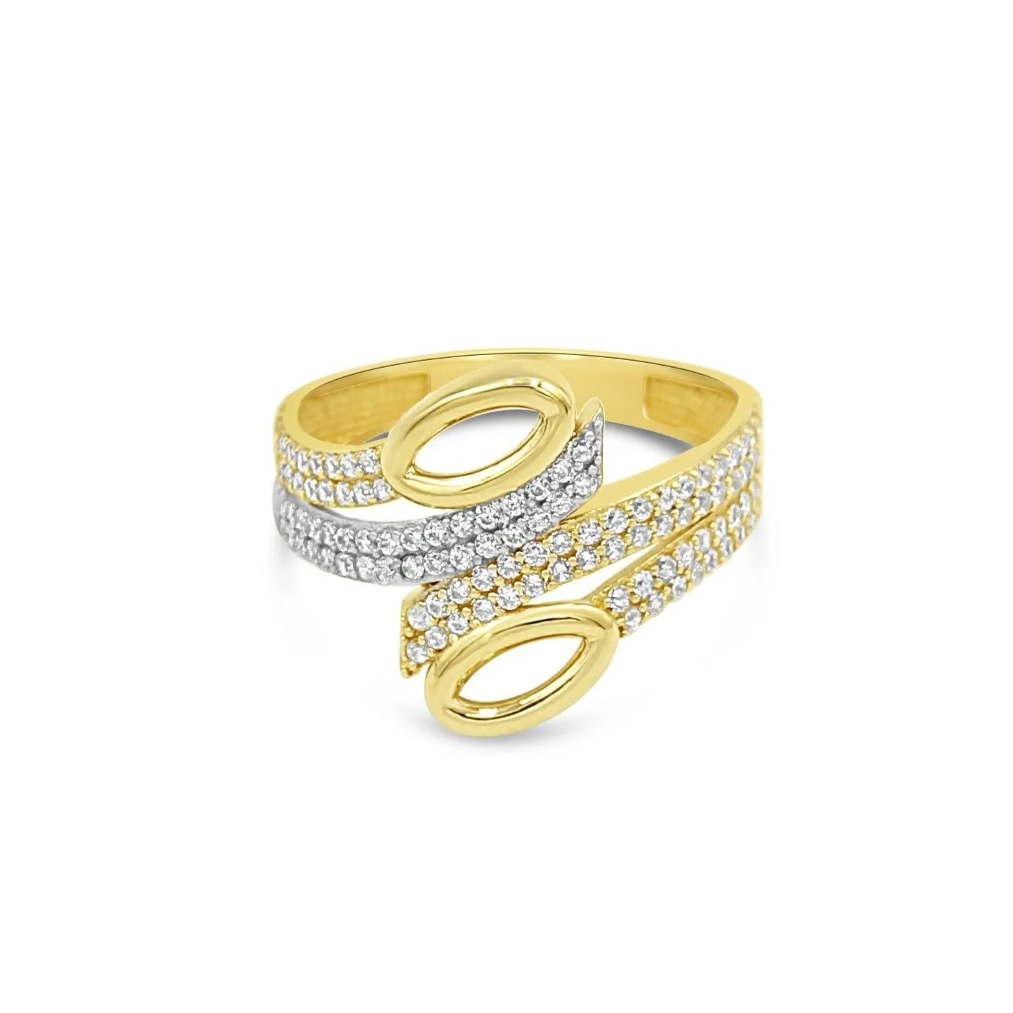 Women's Fashion Styled pave set ring in 10K