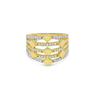 Women's Fashion Styled pave set ring in 10K