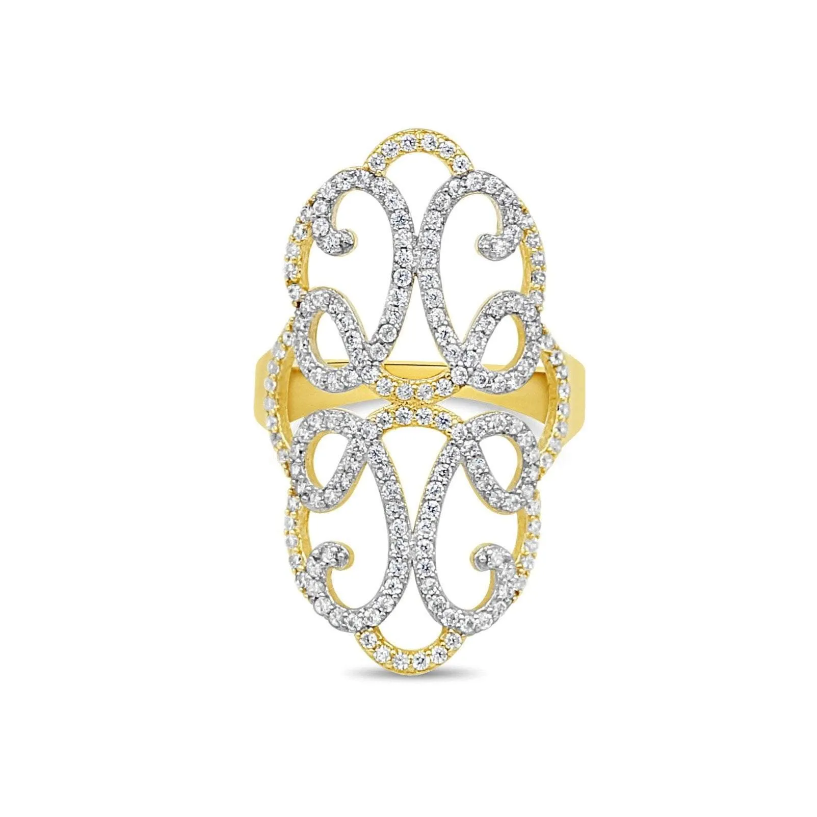 Women's Fashion Styled pave set ring in 10K