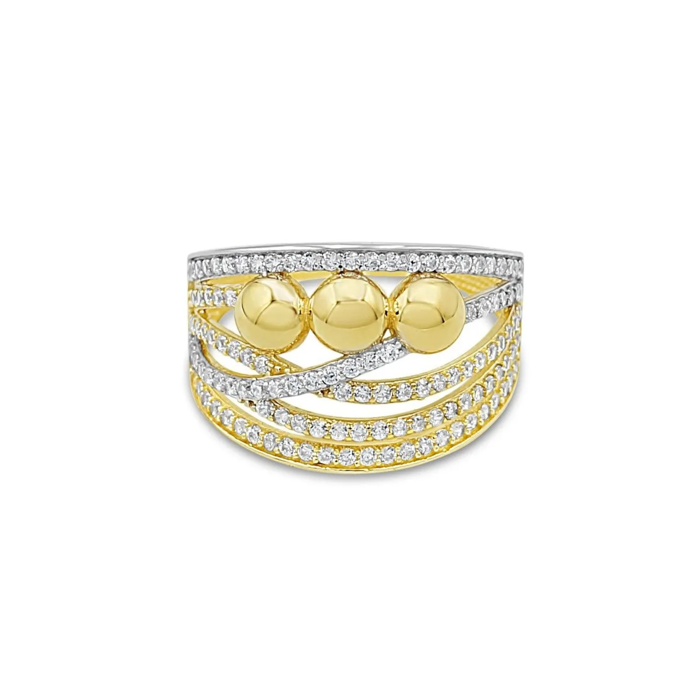 Women's Fashion Styled pave set ring in 10K