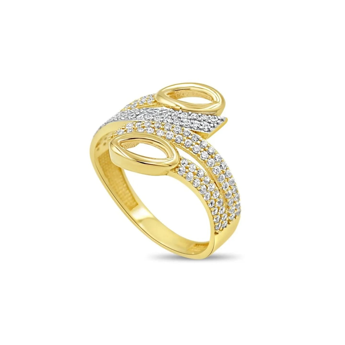 Women's Fashion Styled pave set ring in 10K