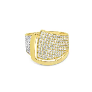Women's Fashion Styled pave set ring in 10K