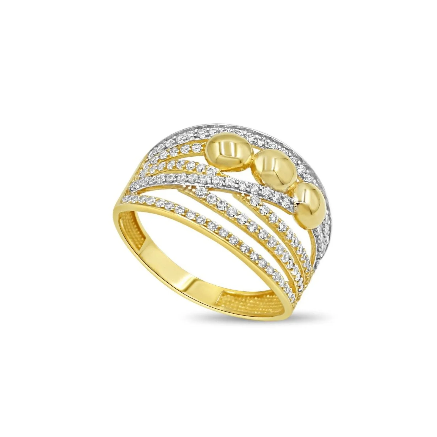 Women's Fashion Styled pave set ring in 10K