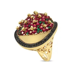 Women's Floral Big look Fancy ring in 14K