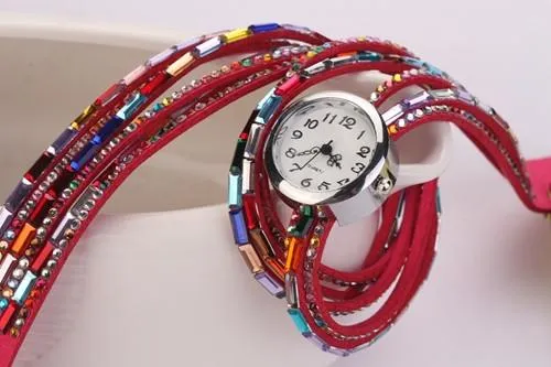 Women's Glass Jewel Watch With 9 Different Colors