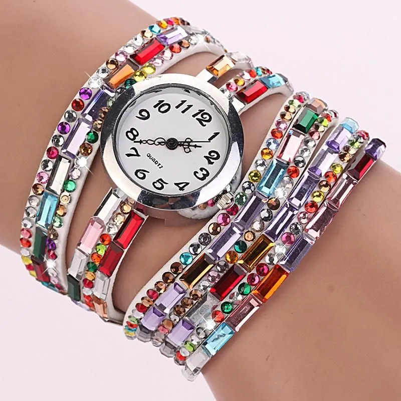 Women's Glass Jewel Watch With 9 Different Colors