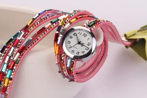 Women's Glass Jewel Watch With 9 Different Colors