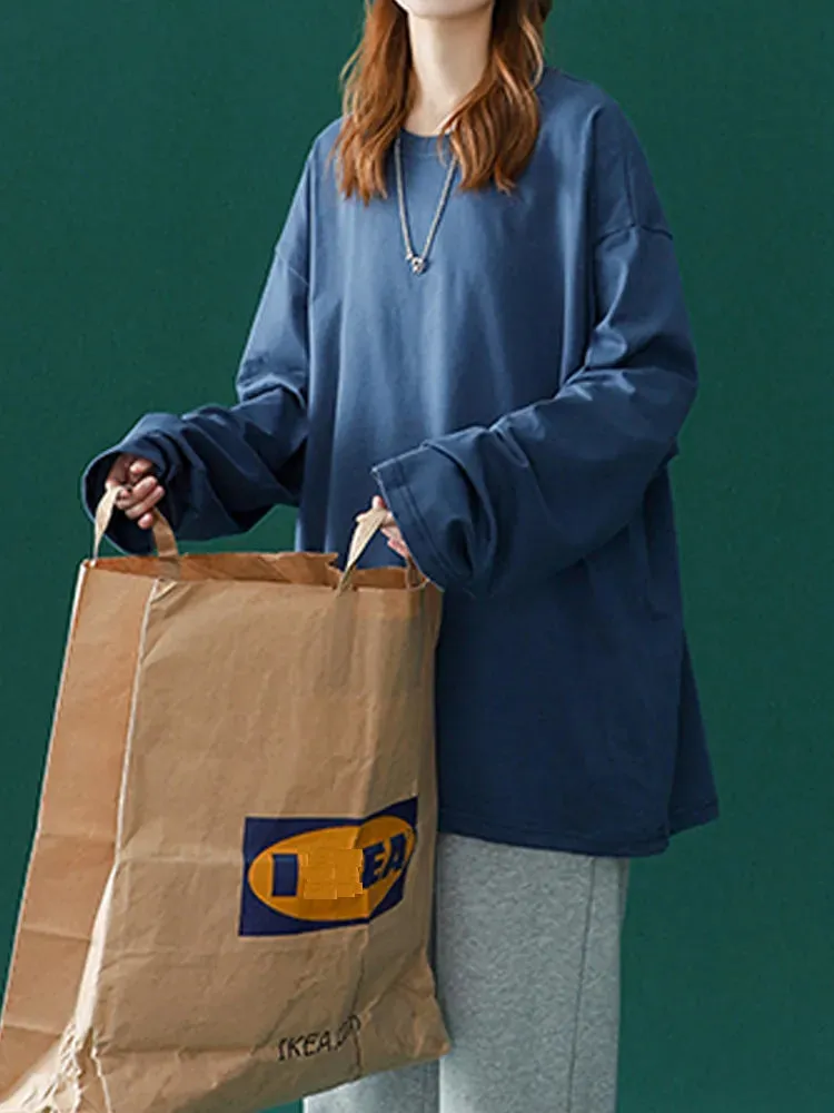 Women's Long Sleeve T-Shirt Oversized Tee Shirt Casual O-Neck Shirt