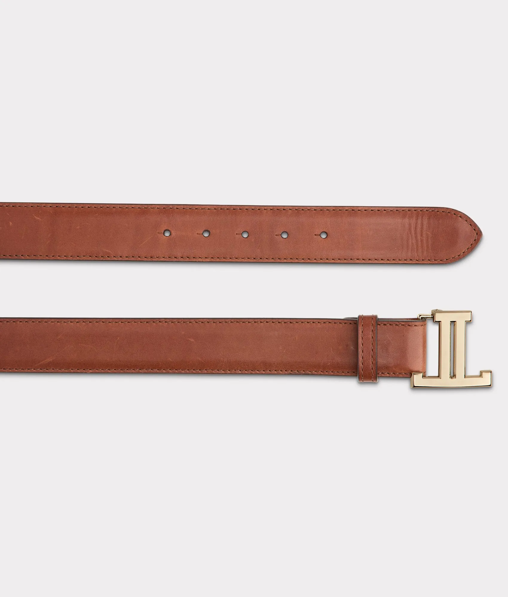 Women's Mirrored L Belt :: Tan