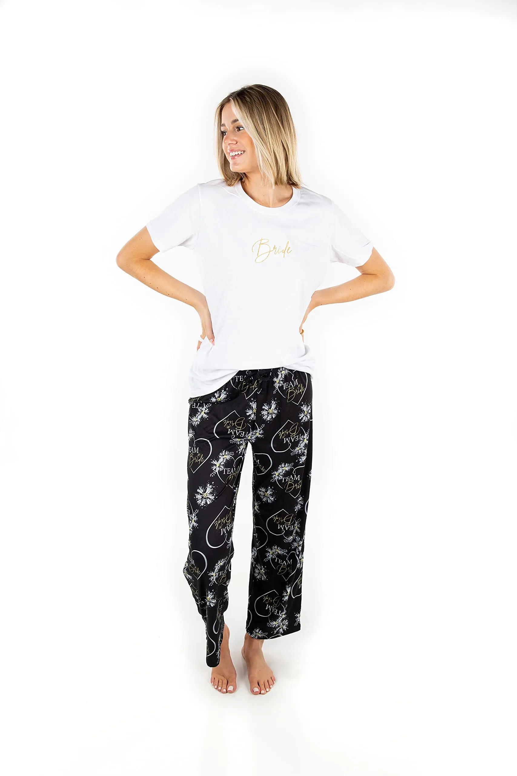 Womens Pajama Set T-Shirt Top Graphic Tee Pajama Pant Lightweight Lounge PJ Sleepwear
