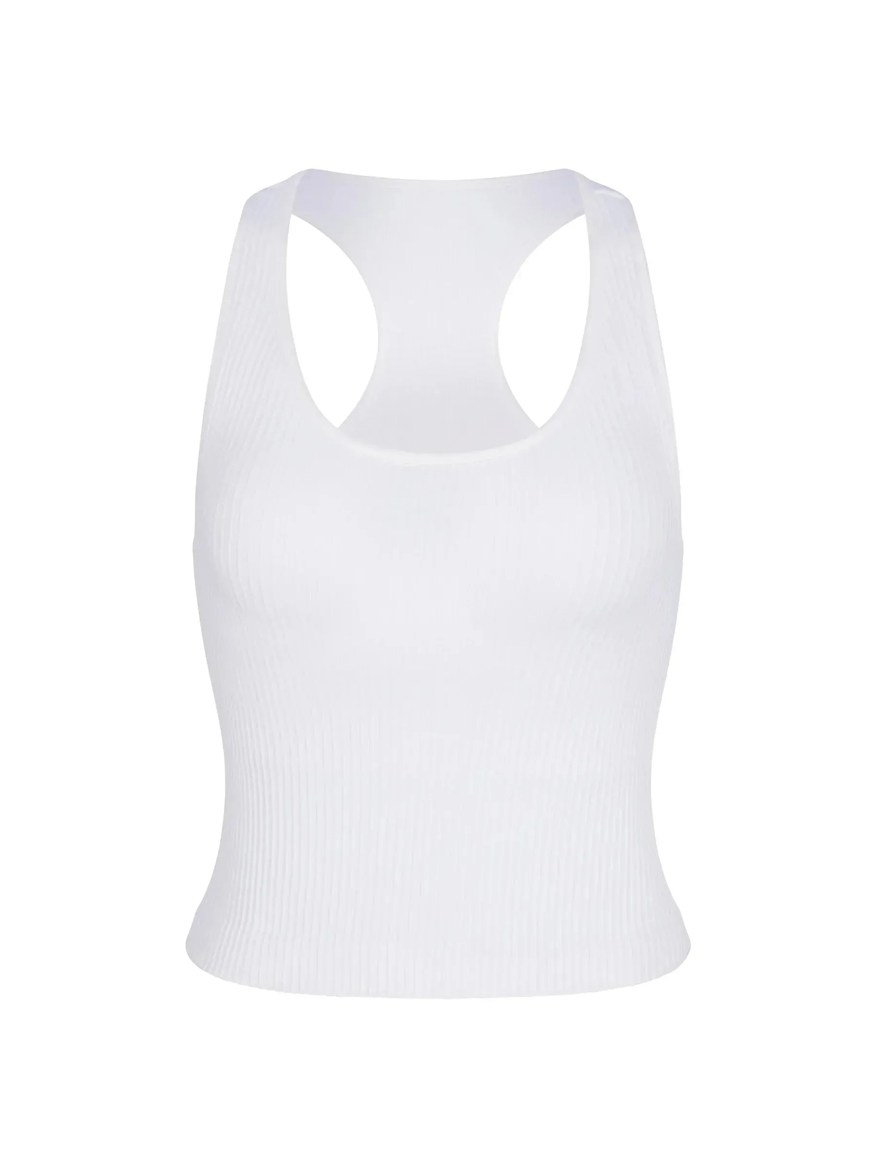 WOMEN'S PB5-STAR RIBBED RACER BACK TANK | WHITE
