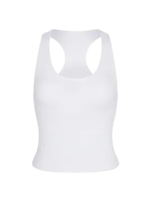 WOMEN'S PB5-STAR RIBBED RACER BACK TANK | WHITE