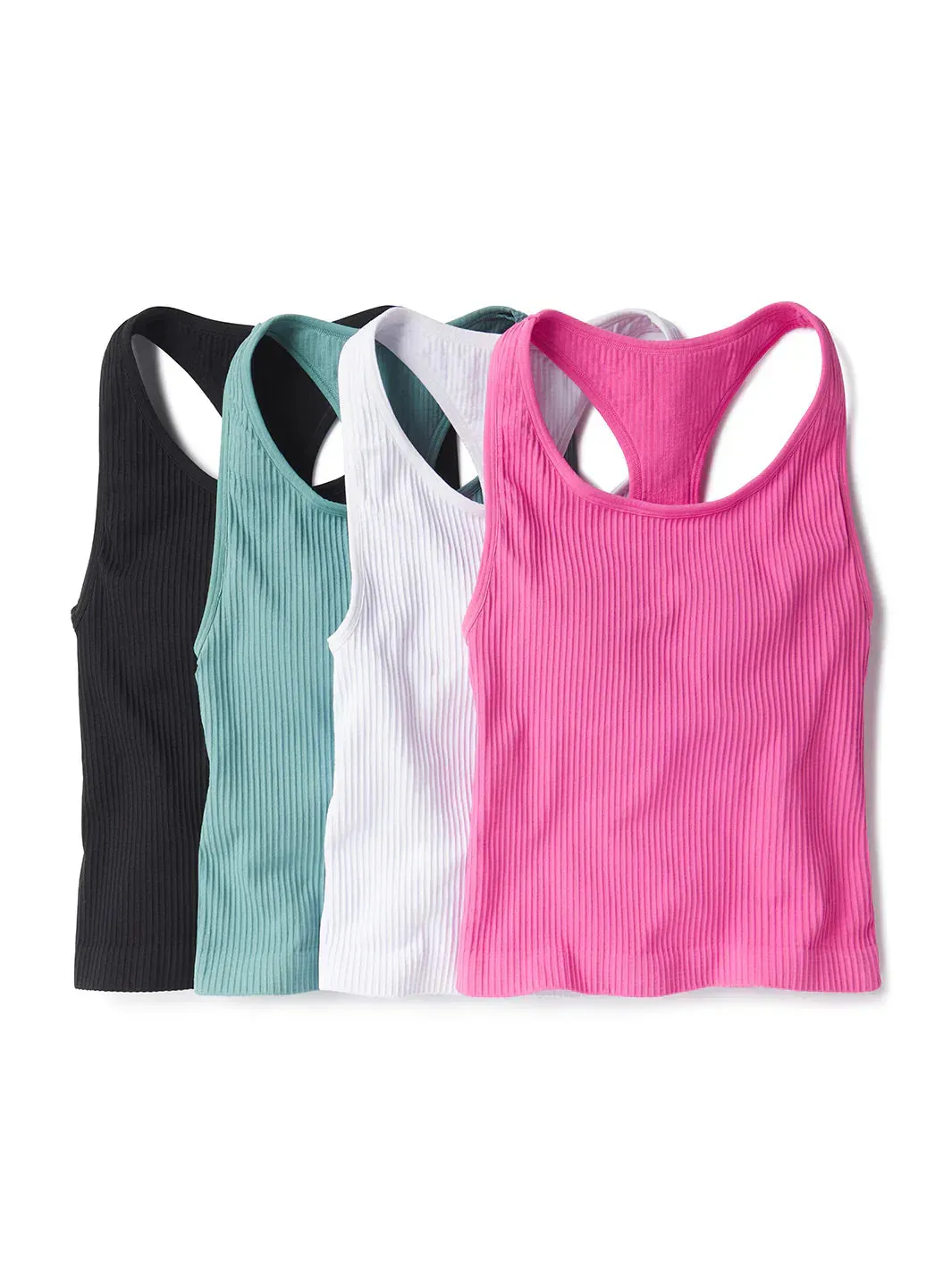 WOMEN'S PB5-STAR RIBBED RACER BACK TANK | WHITE