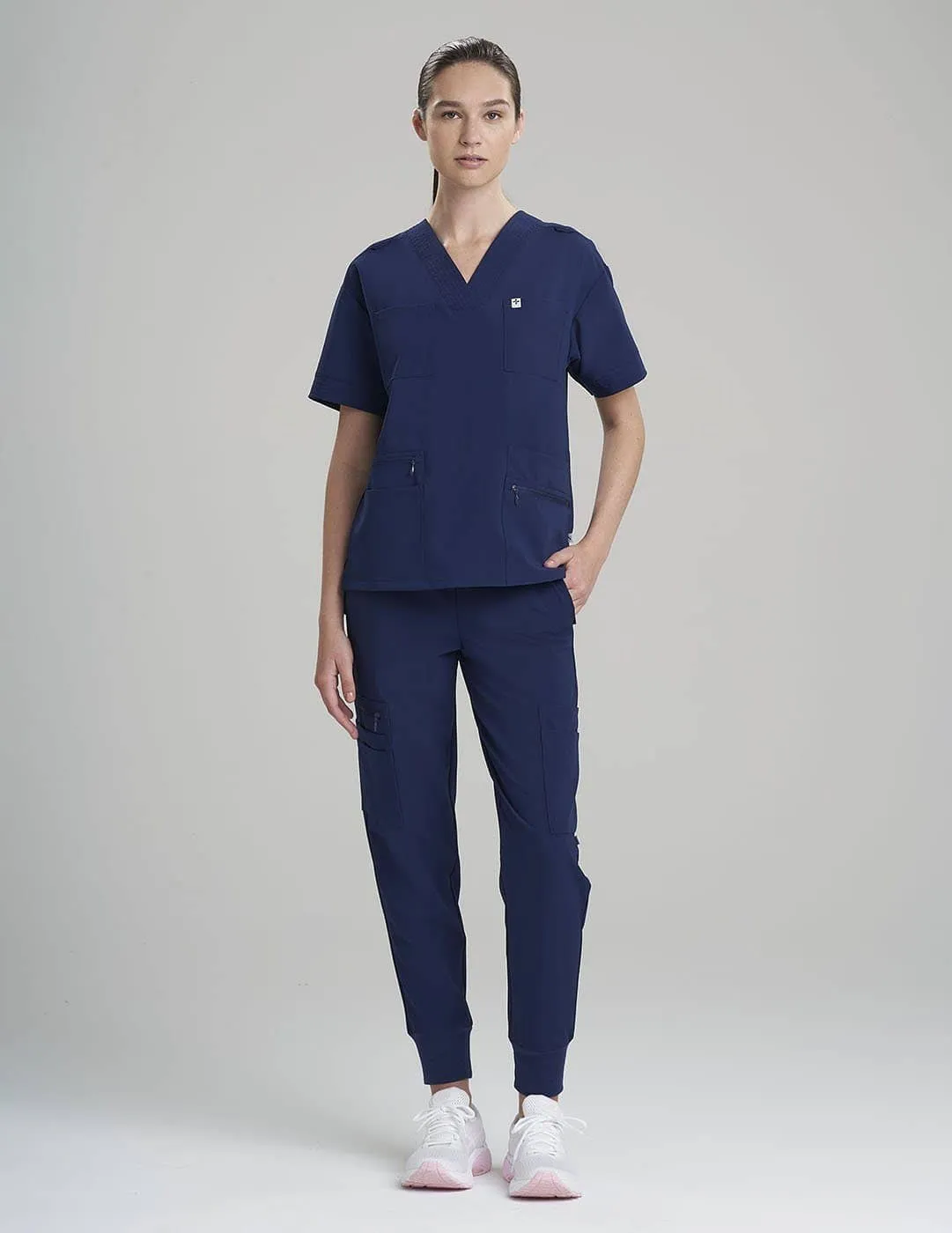 Womens Pro Scrub Top - Navy