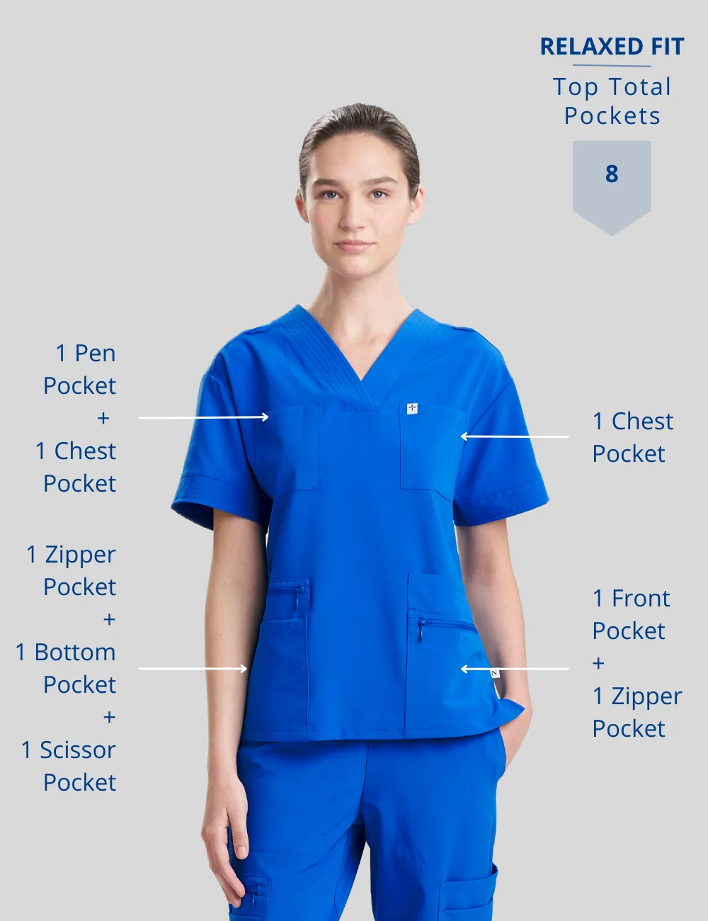 Womens Pro Scrub Top - Navy