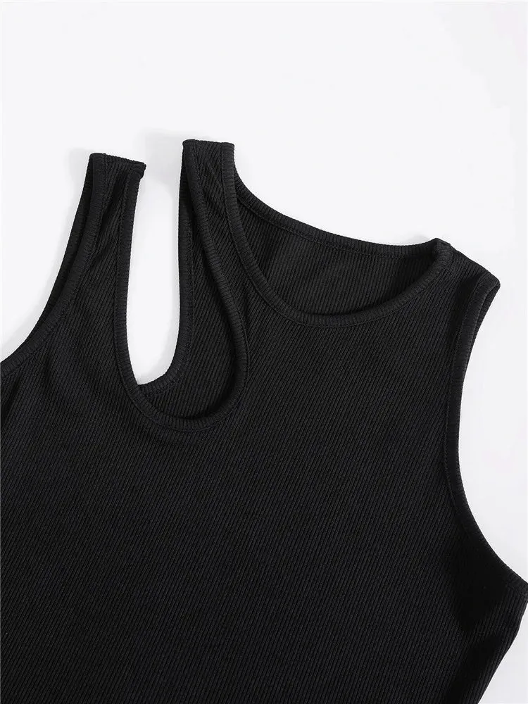 Women's Sexy Rib-Knit Sleeveless Crop Top - Summer Street Fashion Vest