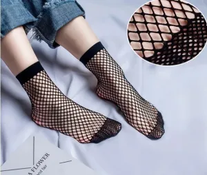 Women's Short Ankle High Mesh Lace Fashion Nylon Socks