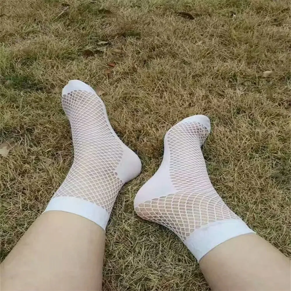 Women's Short Ankle High Mesh Lace Fashion Nylon Socks