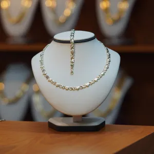 Women's stampato hearts Necklace & Bracelet Set in 10Kt Gold