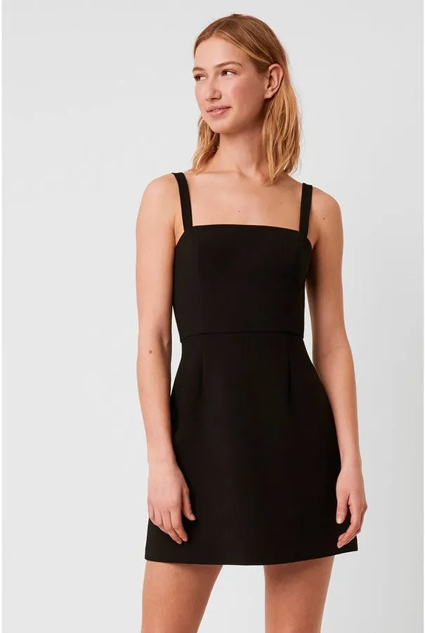 WOMEN'S WHISPER STRAIGHT NECK DRESS - BLACK