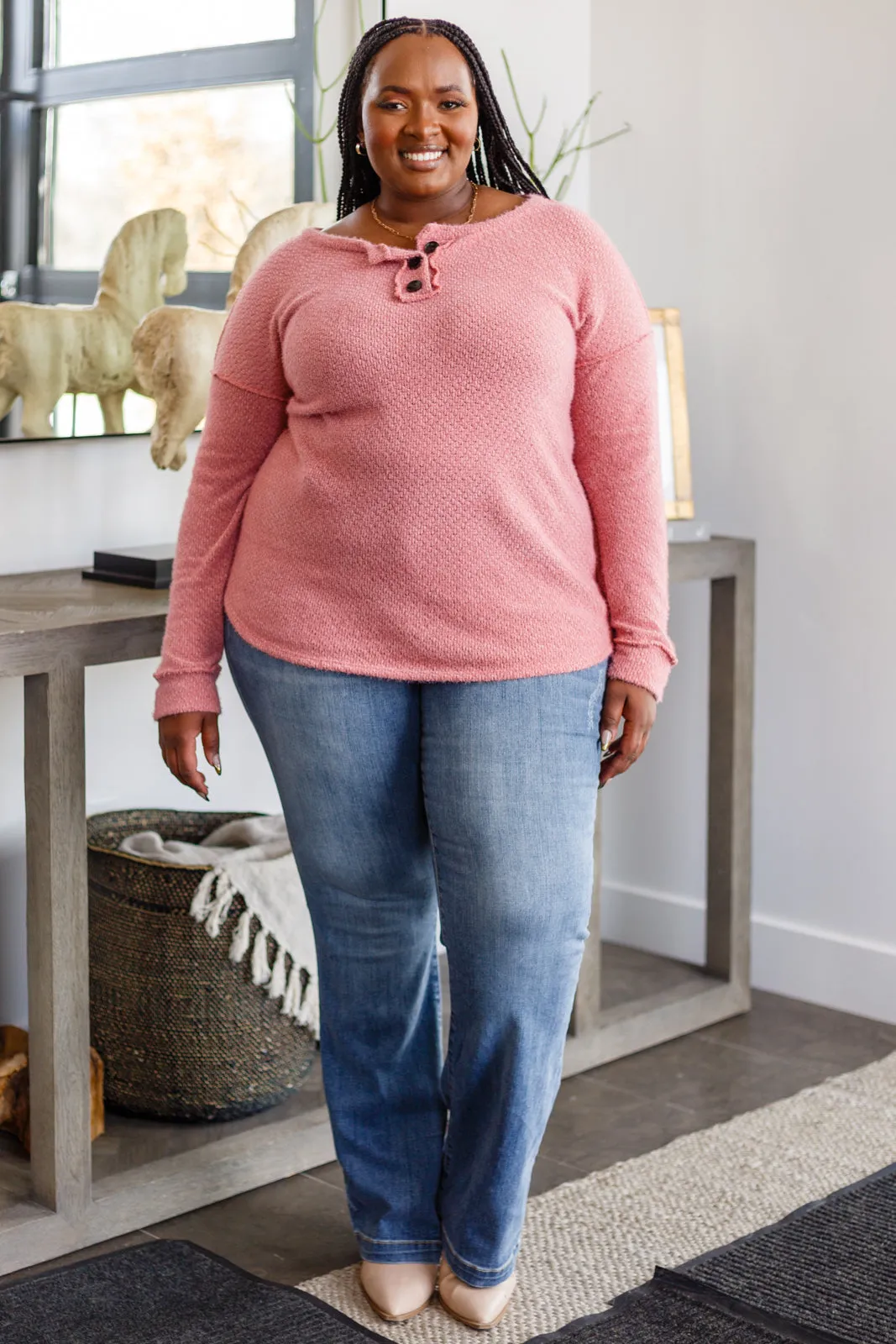 Wrapped Up in Books Top in Dusty Rose
