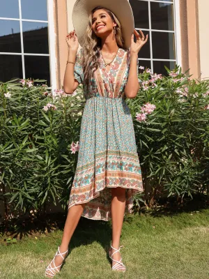Yanet Midi Boho Dress - Green