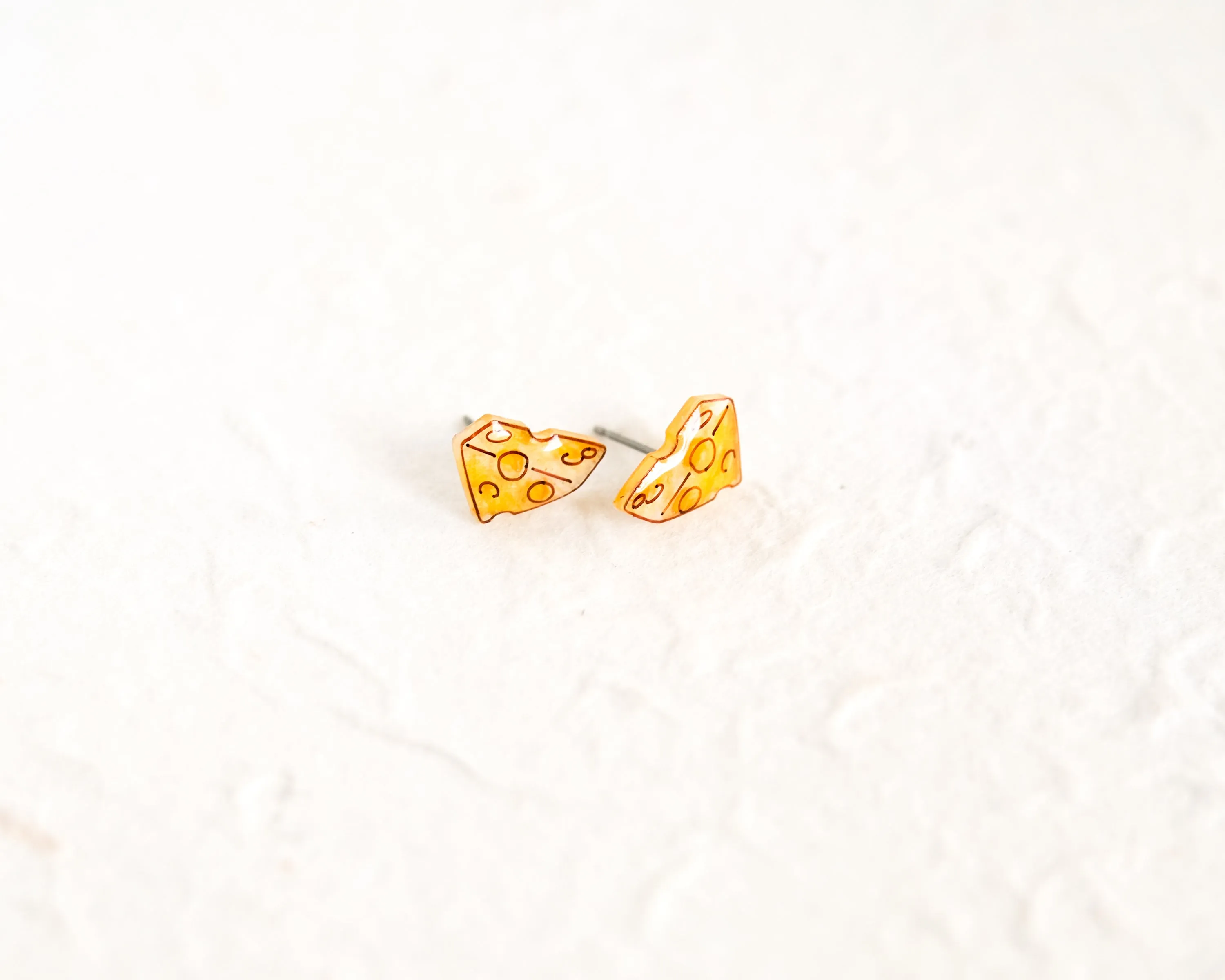 Yellow Cheese Wedge Handmade Cheesy Wisconsin Earrings