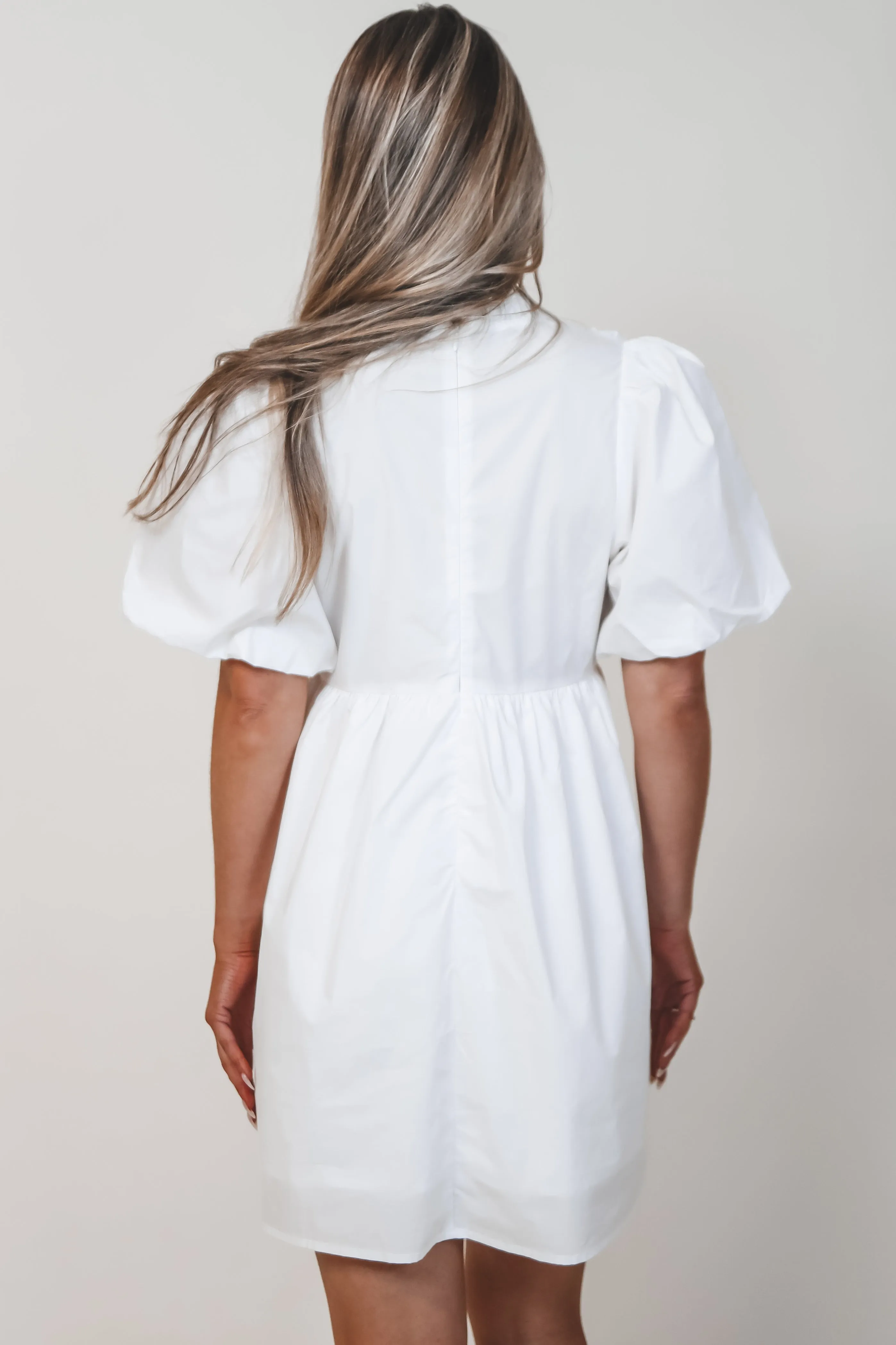 Yes Please White Smocked Mini Dress