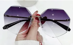 YOOSKE Rimless Women's Sunglasses Design Fashion Lady Sun glasses Vintage Alloy Classic Designer Shades UV400 Eyewear