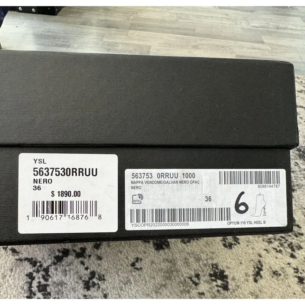 YSL Opyum Booties Size 6 NEW with Box, Dust Bags, and COA