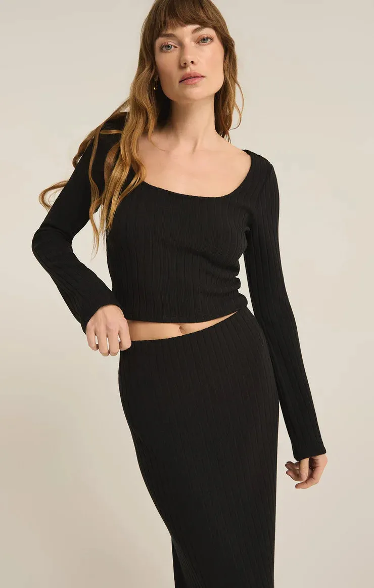 Z Supply Madeline Rib Long Sleeve Top