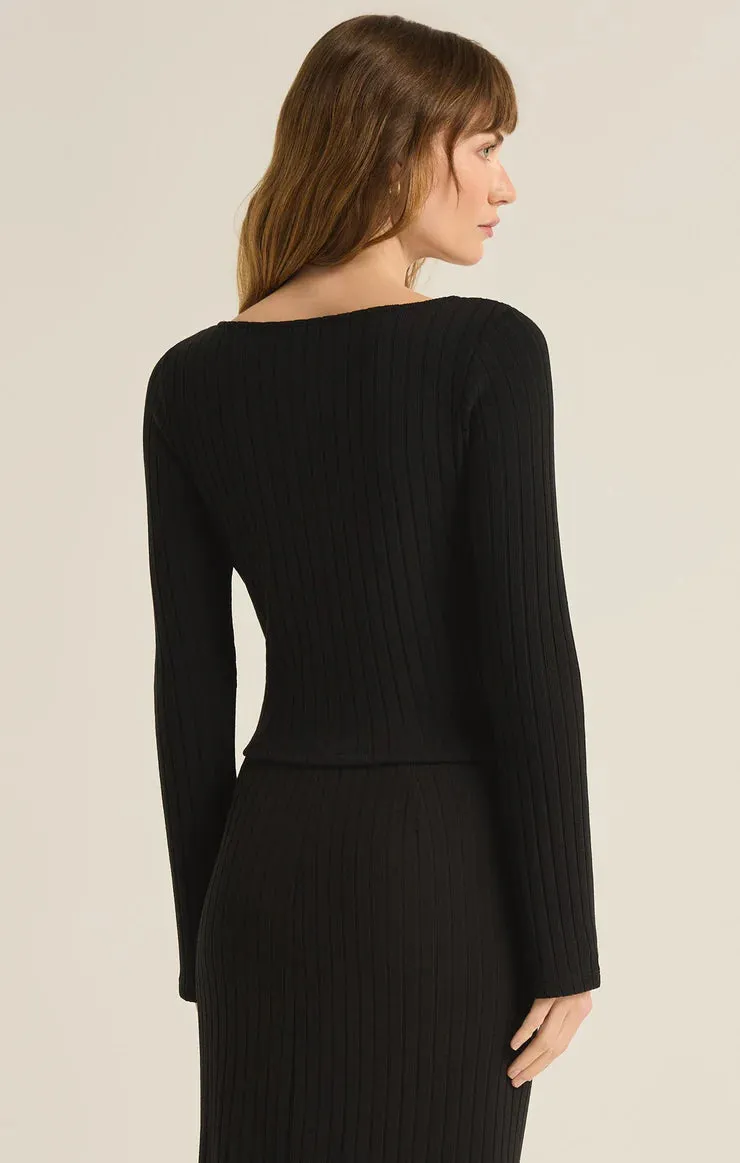 Z Supply Madeline Rib Long Sleeve Top