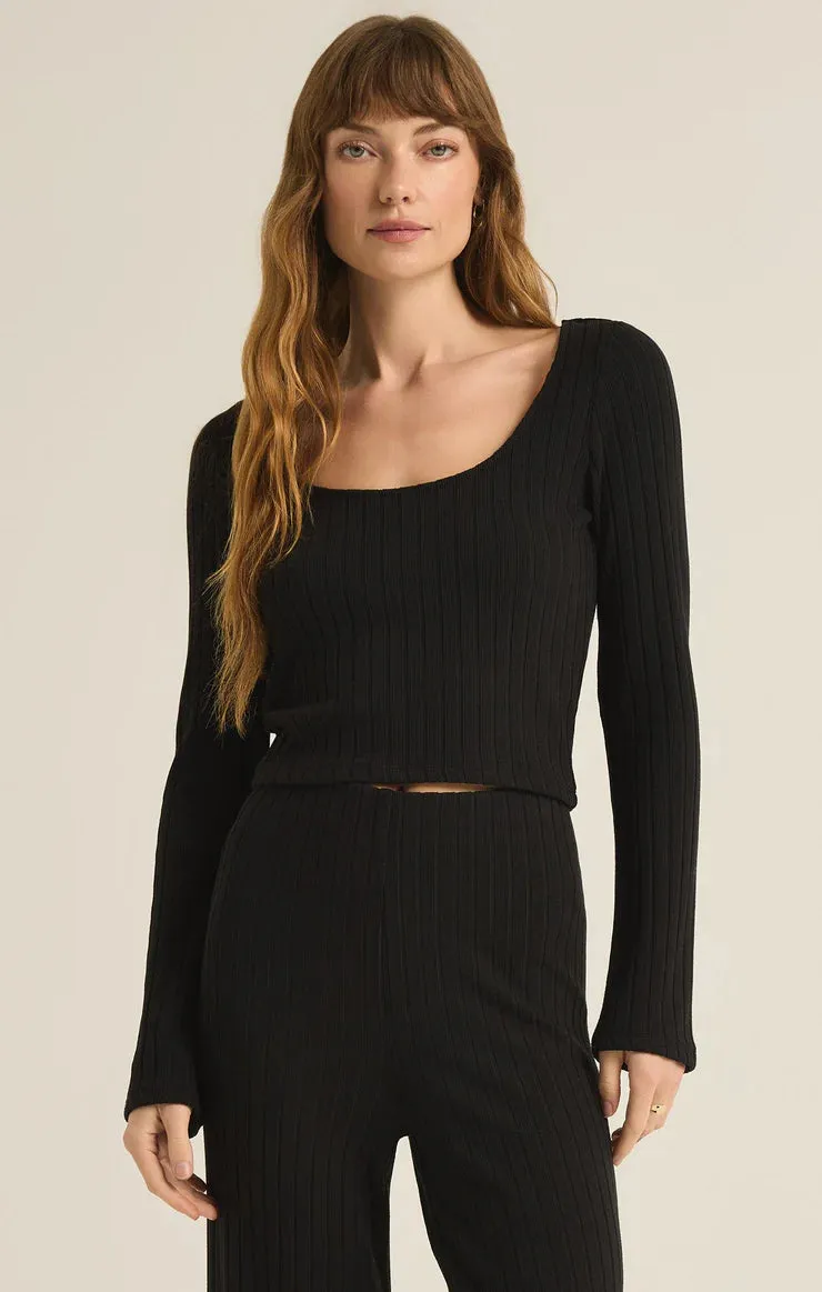 Z Supply Madeline Rib Long Sleeve Top