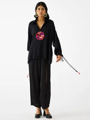 Zulu Black Linen Pant Set