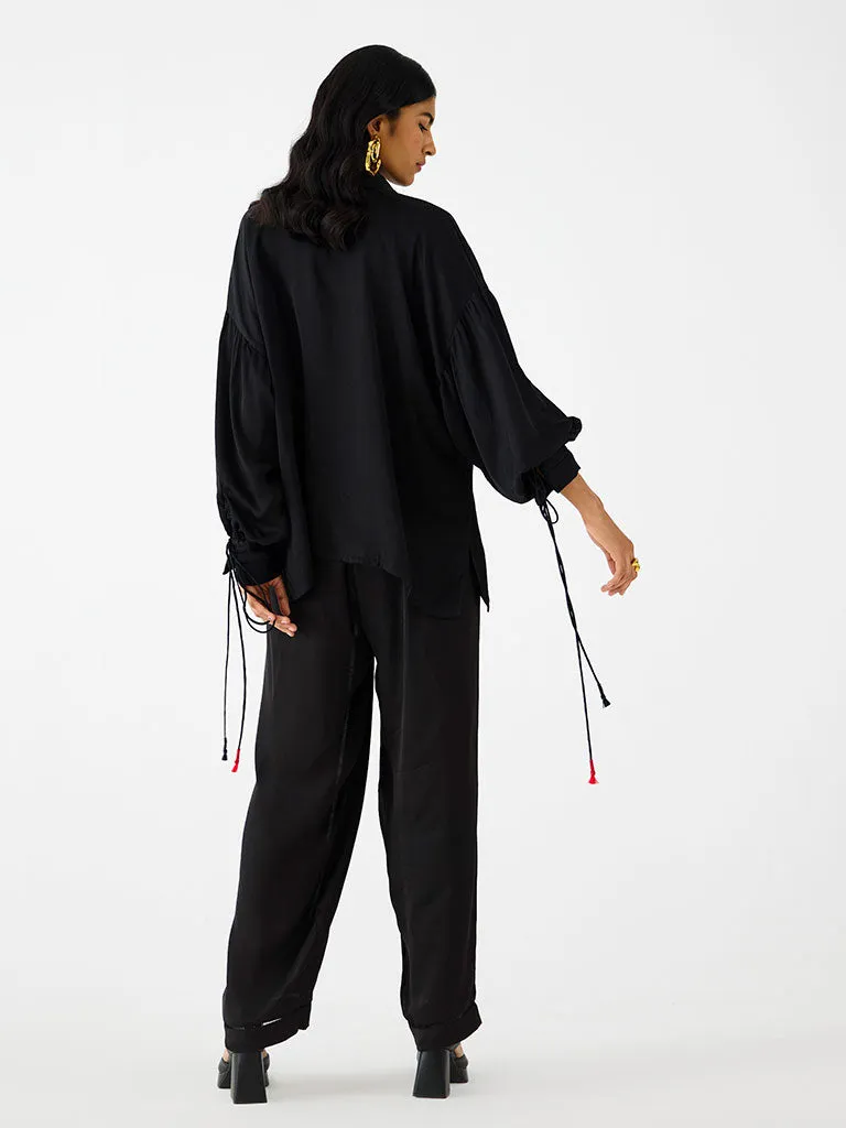 Zulu Black Linen Pant Set