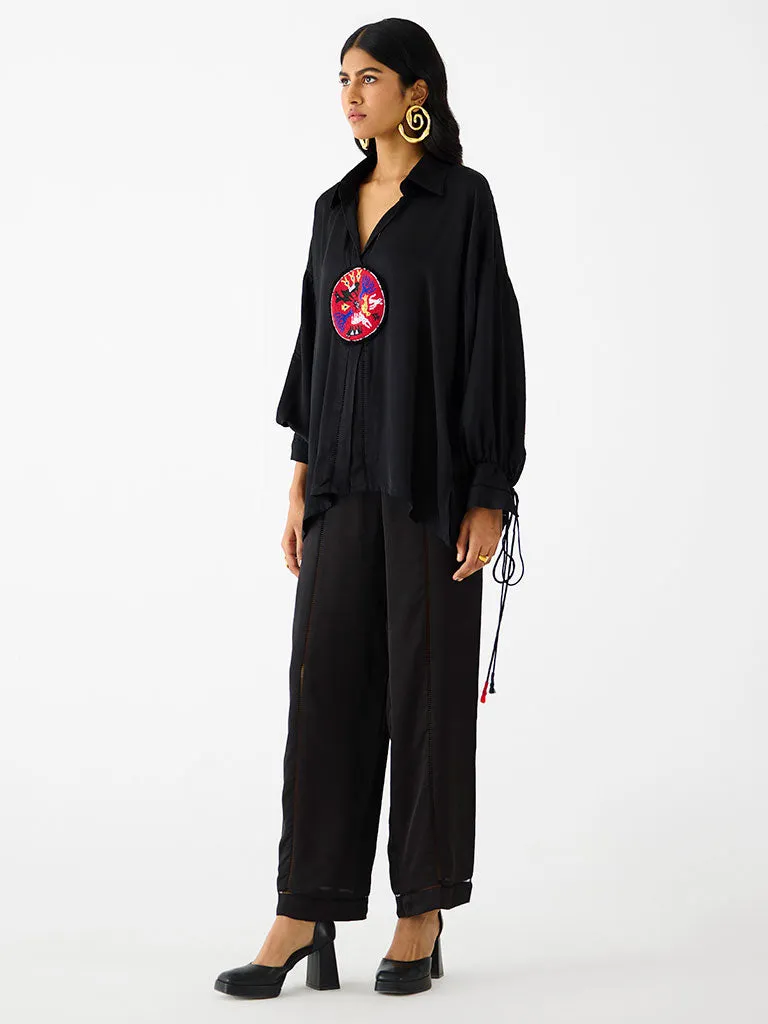 Zulu Black Linen Pant Set