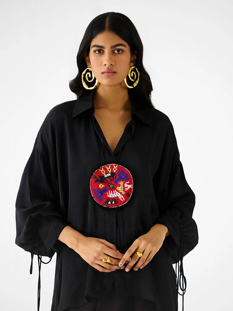 Zulu Black Linen Pant Set