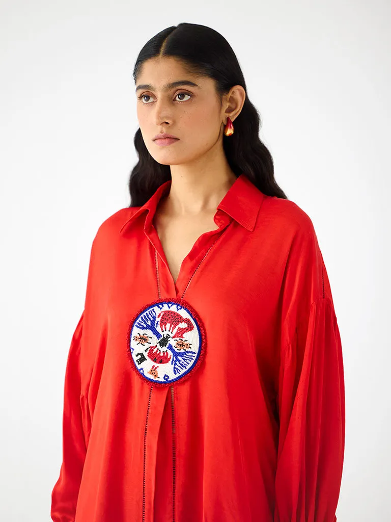 Zulu Red Linen Shirt & Shorts